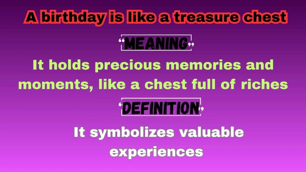 A birthday is like a treasure chest