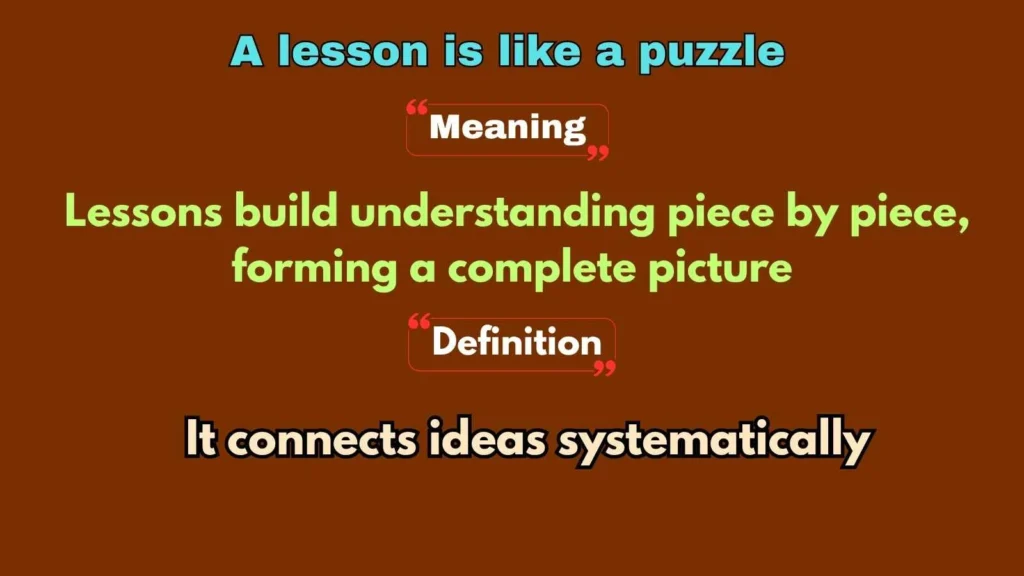 A lesson is like a puzzle