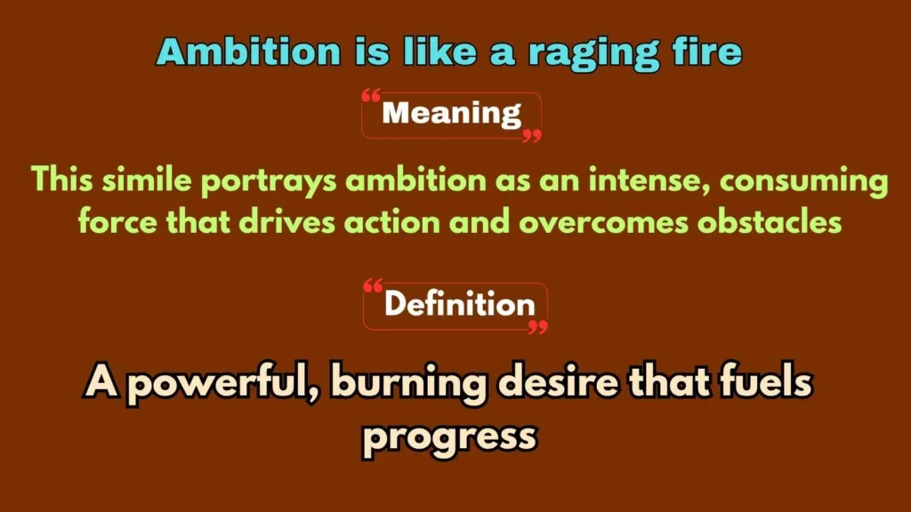 Ambition is like a raging fire