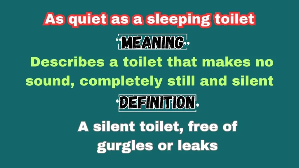 As quiet as a sleeping toilet