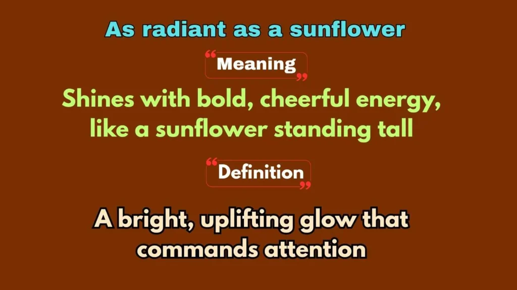 As radiant as a sunflower