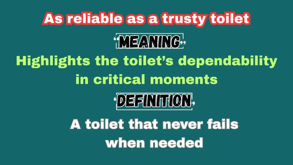 As reliable as a trusty toilet