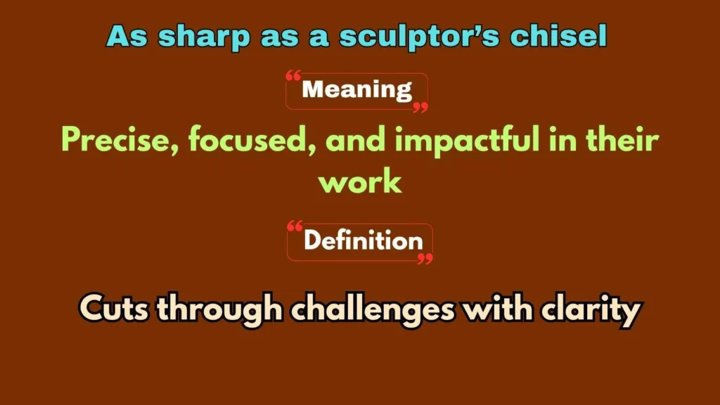 As sharp as a sculptor’s chisel