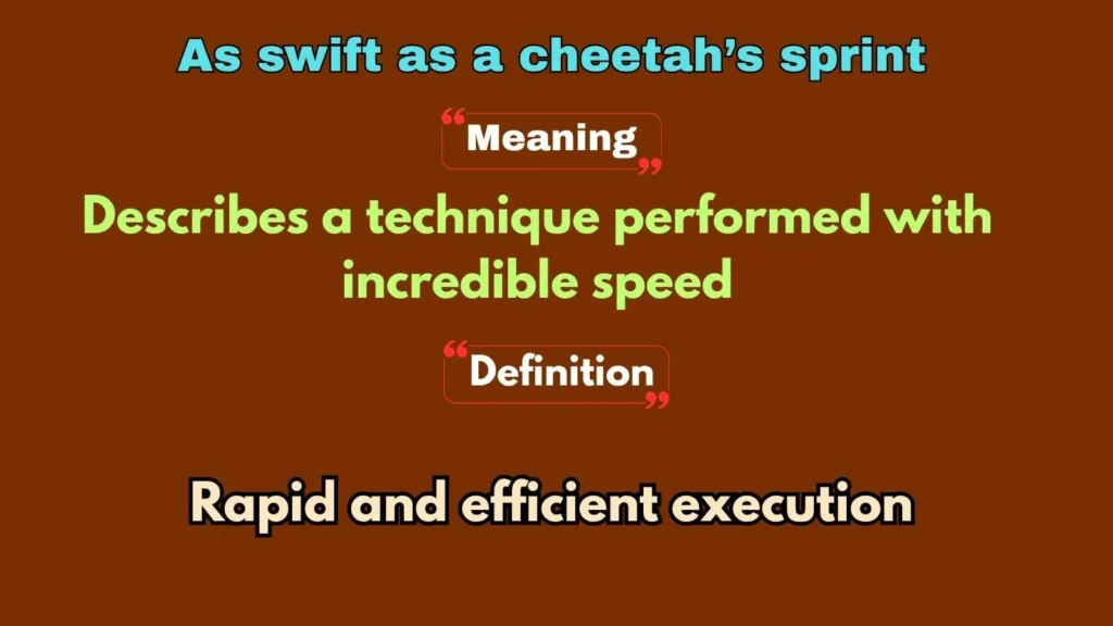 As swift as a cheetah’s sprint