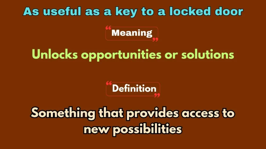 As useful as a key to a locked door