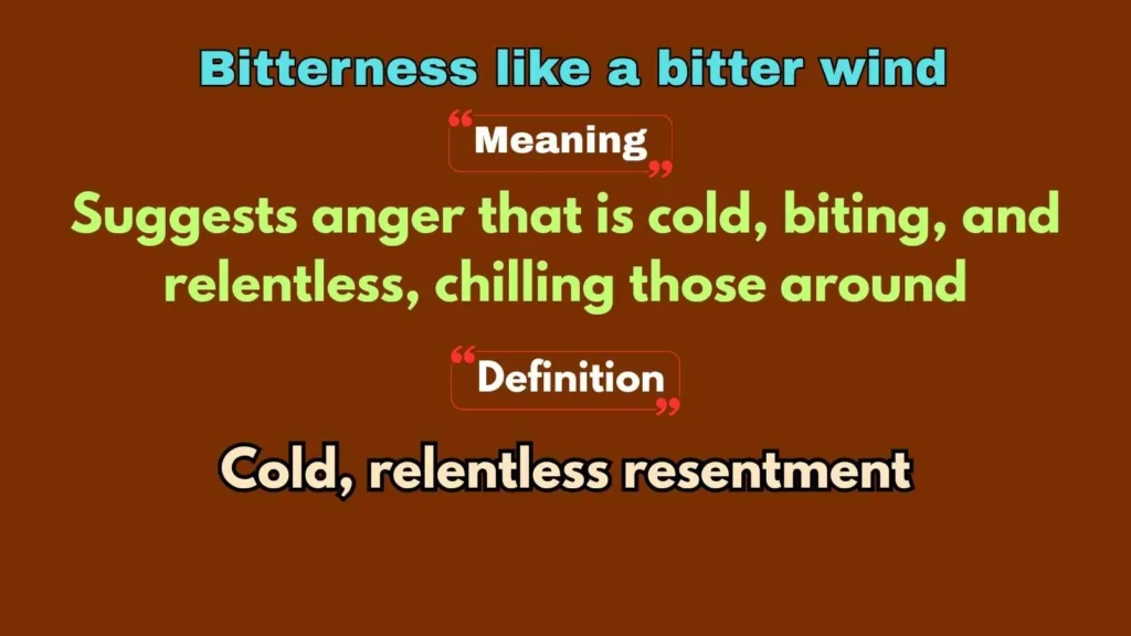 Bitterness like a bitter wind