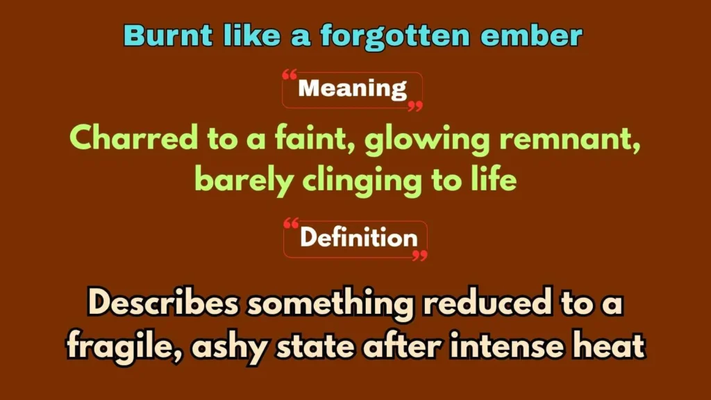 Burnt like a forgotten ember