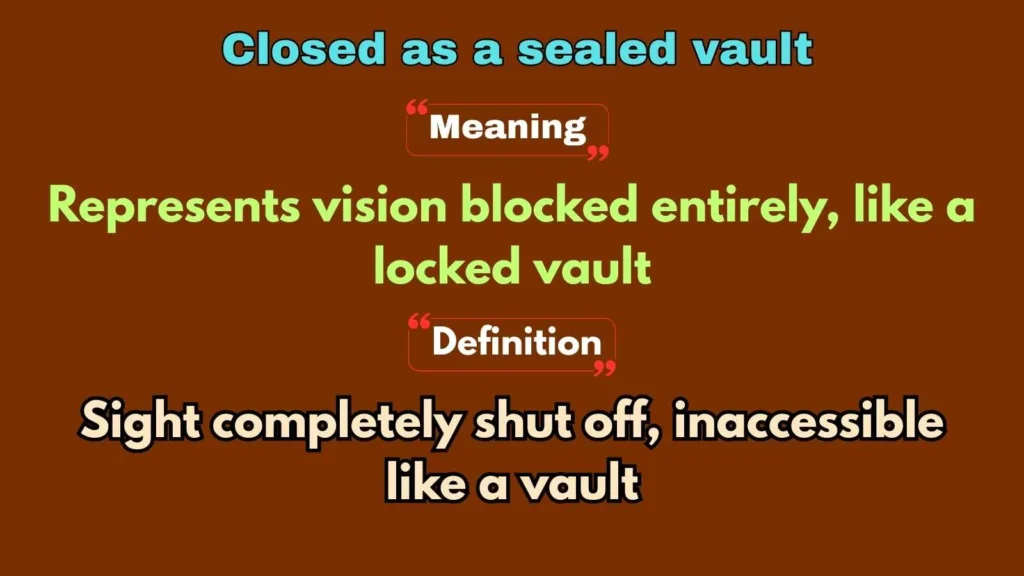 Closed as a sealed vault