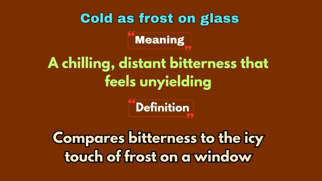 Cold as frost on glass