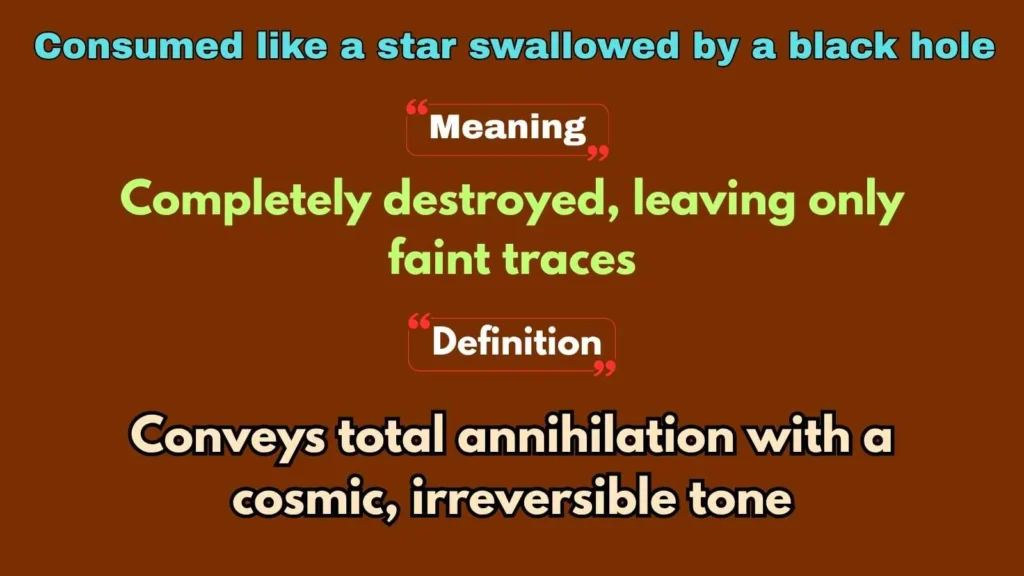 Consumed like a star swallowed by a black hole