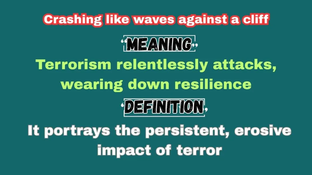 Crashing like waves against a cliff