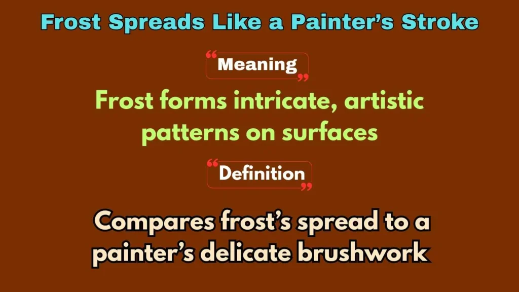 Frost Spreads Like a Painter’s Stroke
