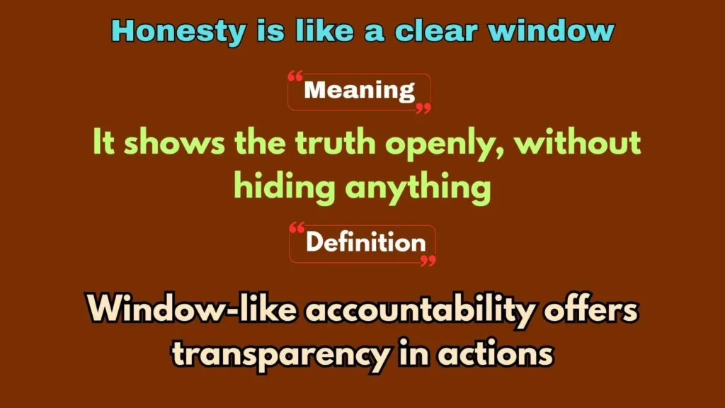 Honesty is like a clear window