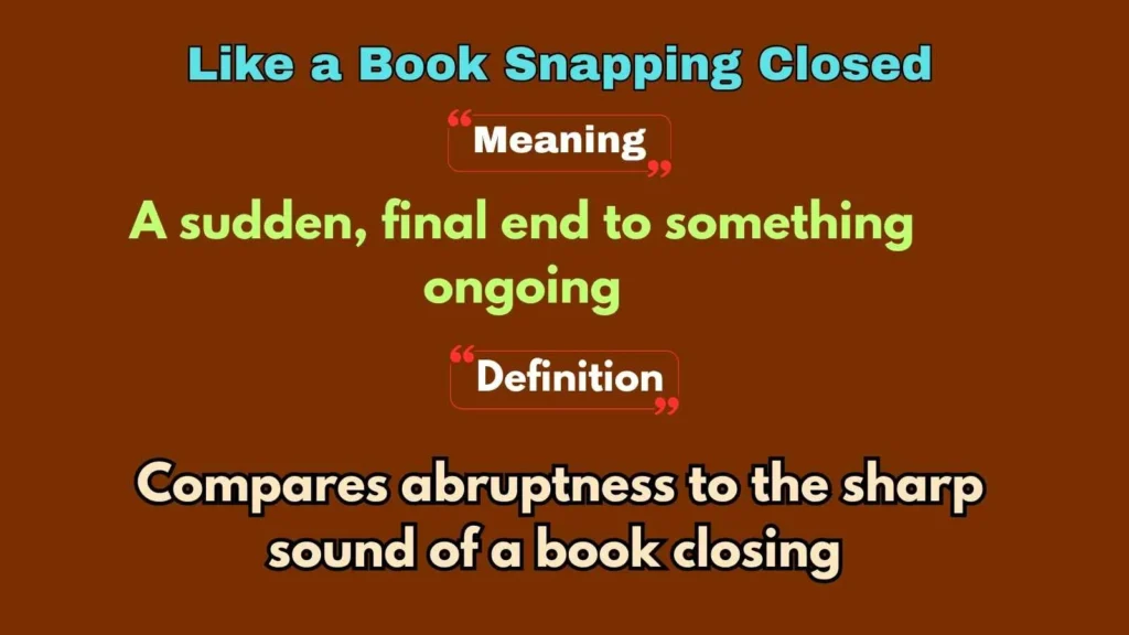 Like a Book Snapping Closed