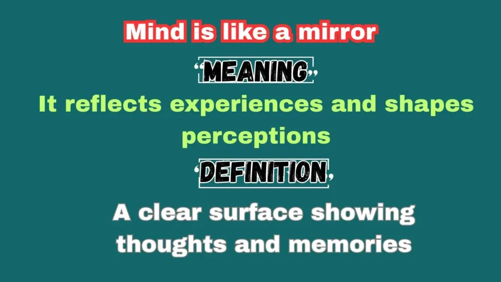 Mind is like a mirror