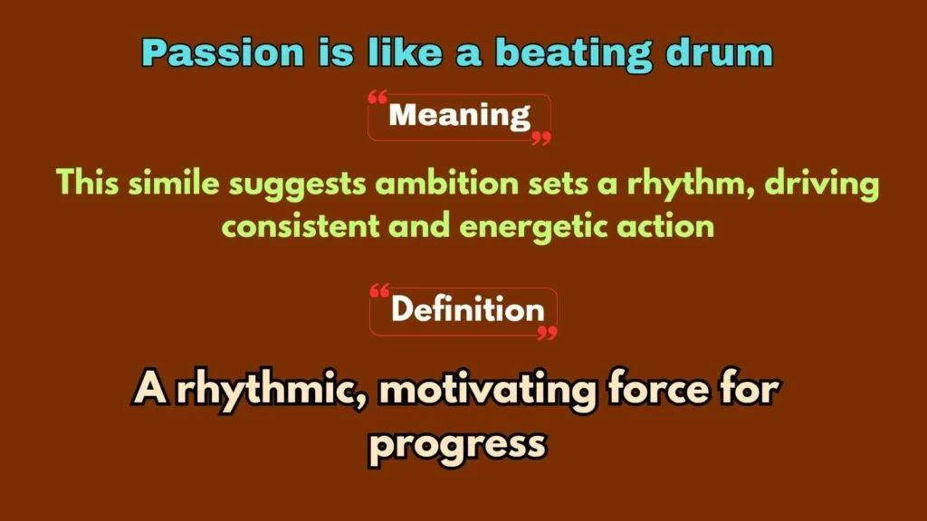 Passion is like a beating drum