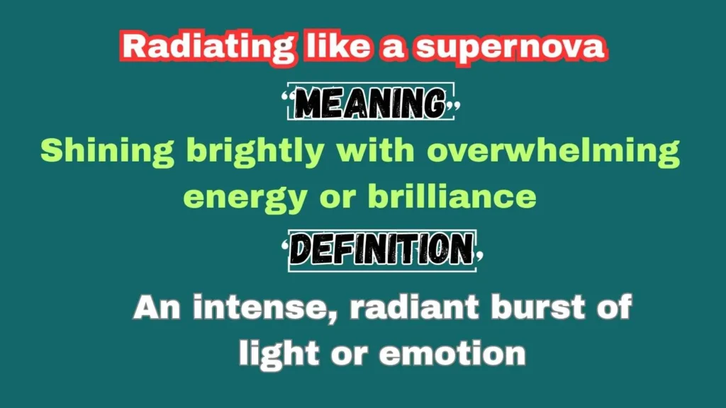 Radiating like a supernova