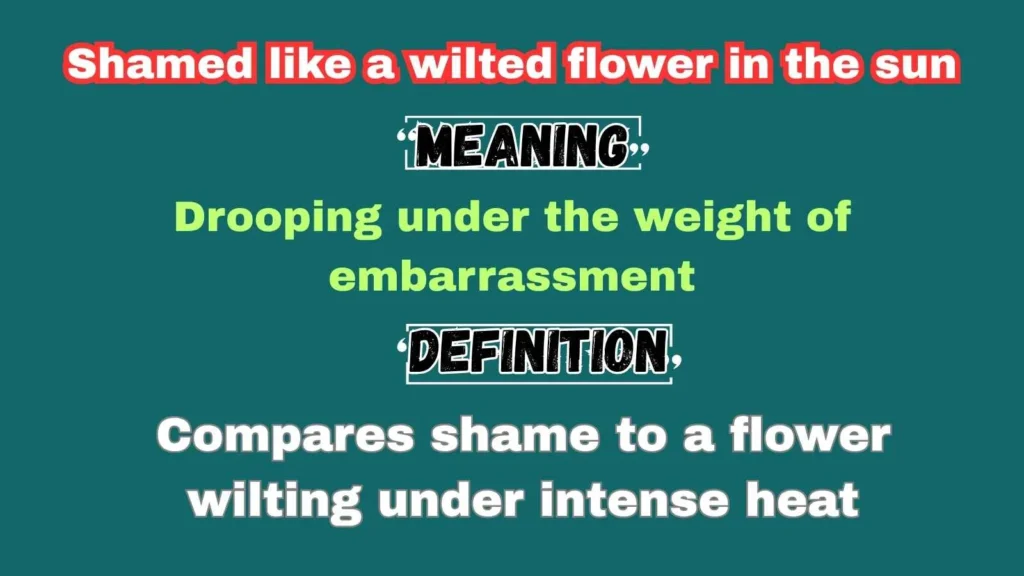 Shamed like a wilted flower in the sun