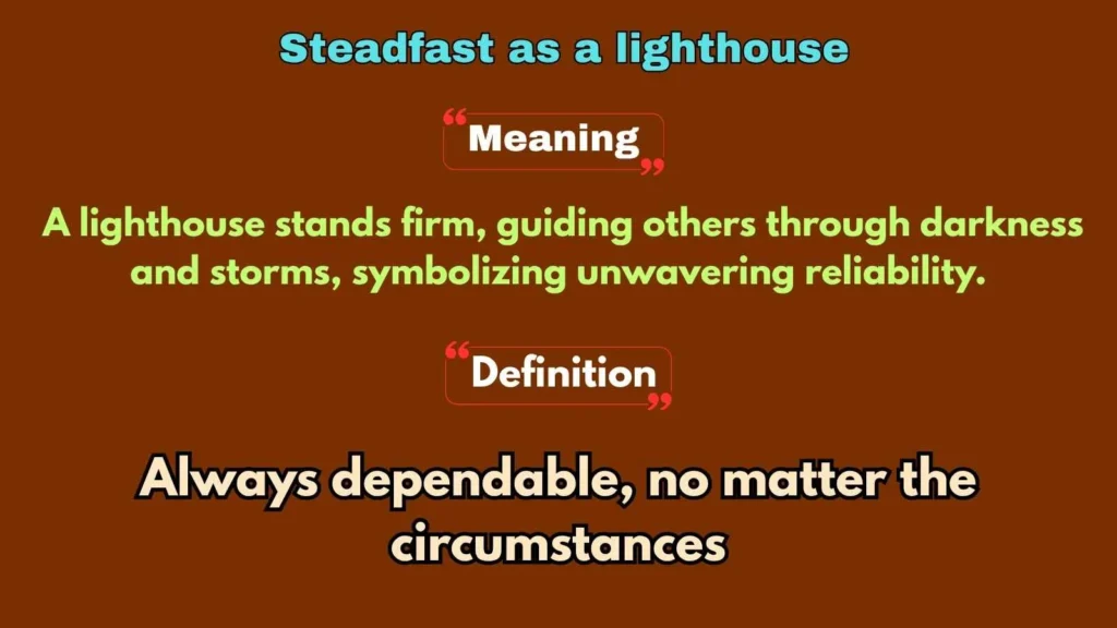 Steadfast as a lighthouse