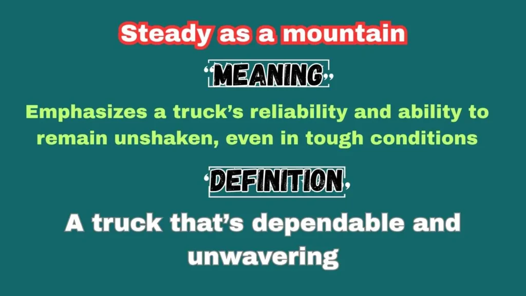 Steady as a mountain