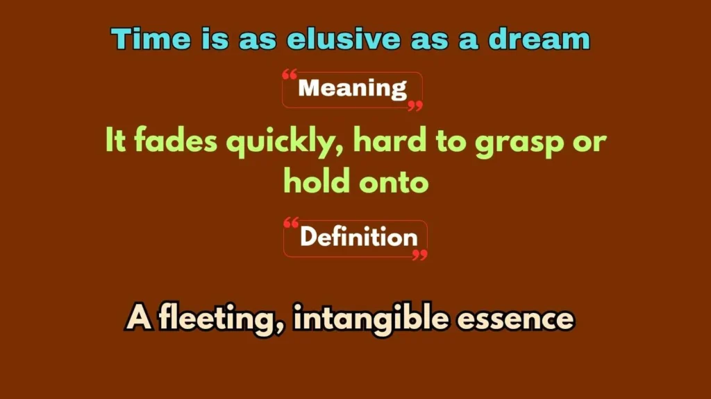 Time is as elusive as a dream