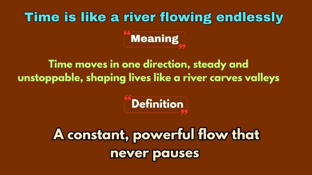 Time is like a river flowing endlessly.