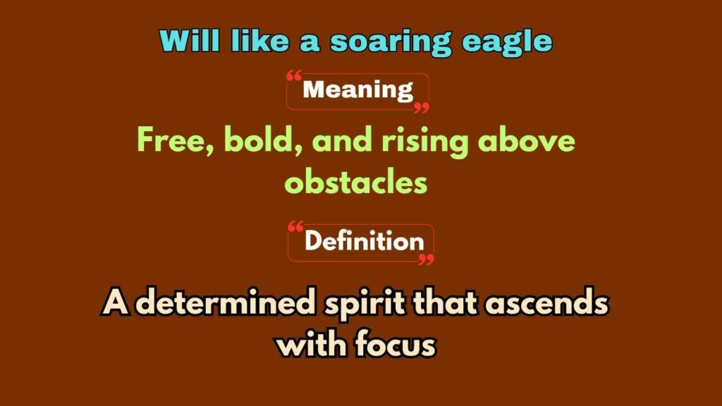 Will like a soaring eagle