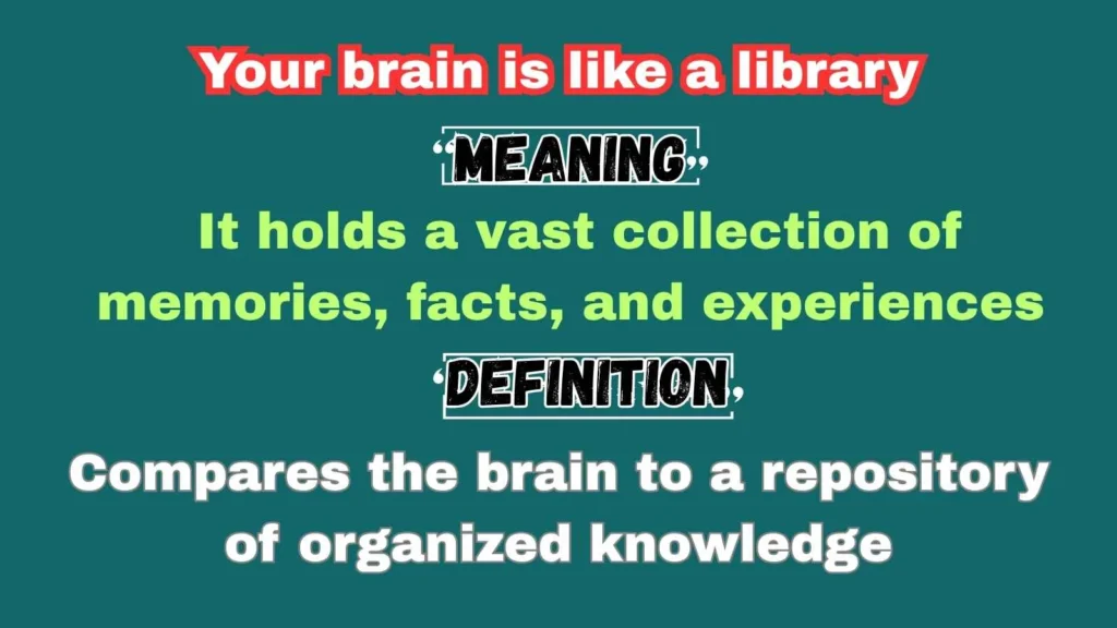 Your brain is like a library