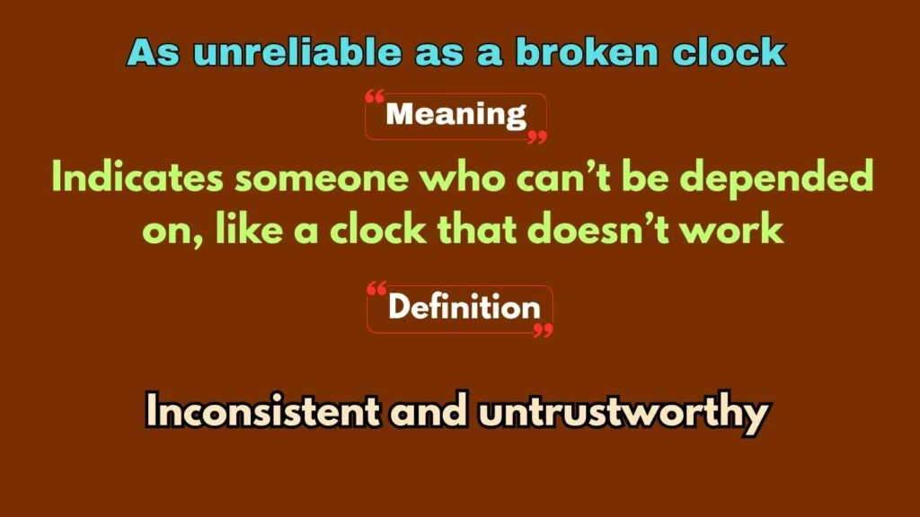 As unreliable as a broken clock