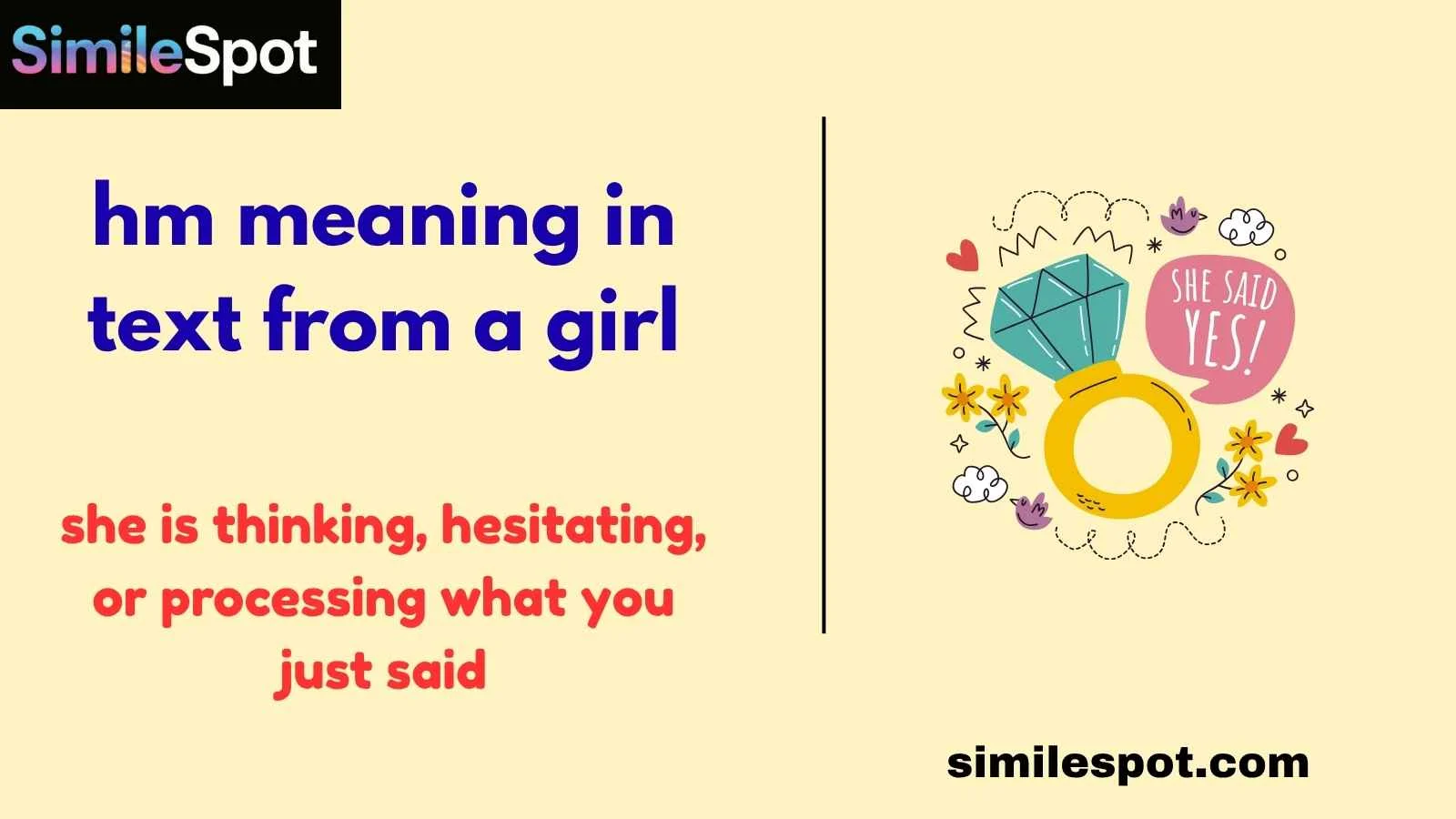 hm meaning in text from a girl